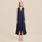 Casual Everyday Maxi A-Line Polyester Simple Deep V-Neck Asymmetric Dress - MYTHSIS