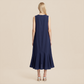 Casual Everyday Maxi A-Line Polyester Simple Deep V-Neck Asymmetric Dress - MYTHSIS