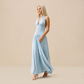 Casual Everyday Maxi A-Line Polyester Chic Halter Neck Solid Sleeveless Dress - Wholesale Dresses Low MOQ - MYTHSIS