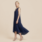 Casual Everyday Maxi A-Line Polyester Simple Deep V-Neck Asymmetric Dress - MYTHSIS