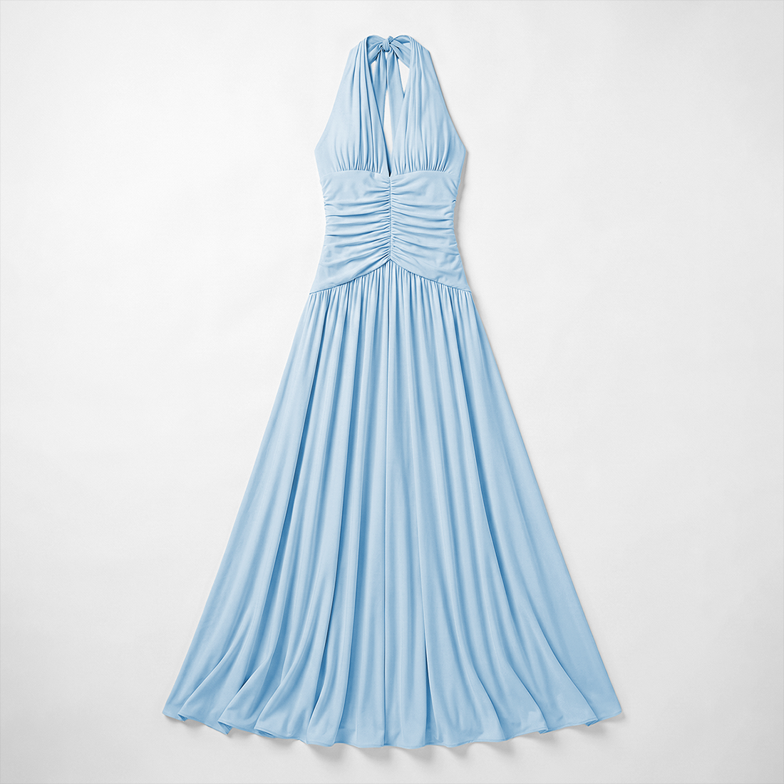 Casual Everyday Maxi A-Line Polyester Chic Halter Neck Solid Sleeveless Dress - Wholesale Dresses Low MOQ - MYTHSIS
