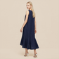 Casual Everyday Maxi A-Line Polyester Simple Deep V-Neck Asymmetric Dress - MYTHSIS