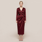 Work Office Maxi Wrap Chiffon Elegant V-Neck Dress - MYTHSIS
