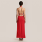 Vacation Maxi Irregular Polyester Sexy V-Neck Ruffle Open Back Dress - MYTHSIS