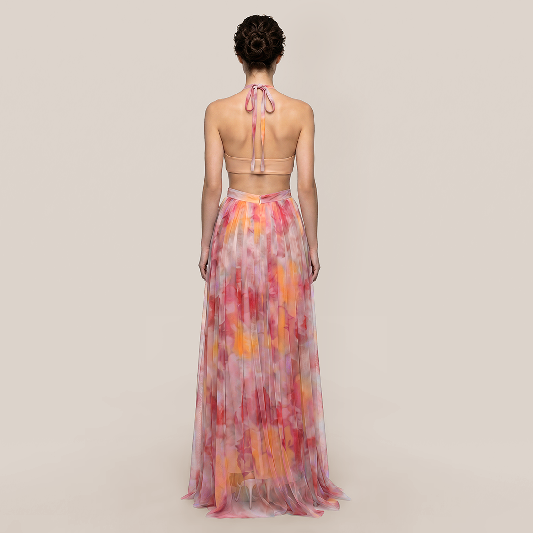 【Vacation】 Maxi Slip Polyester Boho V-Neck Color Block Print Dress - MYTHSIS