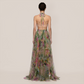 【Vacation】 Maxi Slip Polyester Boho V-Neck Color Block Print Dress - MYTHSIS