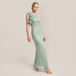 Vacation Maxi Bodycon Mesh 3D Flower One-Shoulder Elegant Dress - MYTHSIS