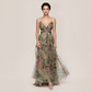 【Vacation】 Maxi Slip Polyester Boho V-Neck Color Block Print Dress - MYTHSIS