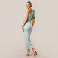 Vacation Maxi Bodycon Mesh 3D Flower One-Shoulder Elegant Dress - MYTHSIS