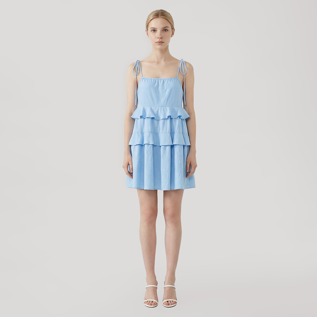 Date Night Mini Tiered Cotton Simple Off-shoulder Dress - Wholesale Dresses Low MOQ - MYTHSIS