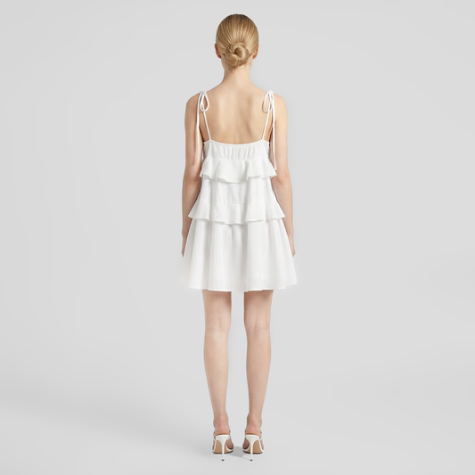 Date Night Mini Tiered Cotton Simple Off-shoulder Dress - MYTHSIS