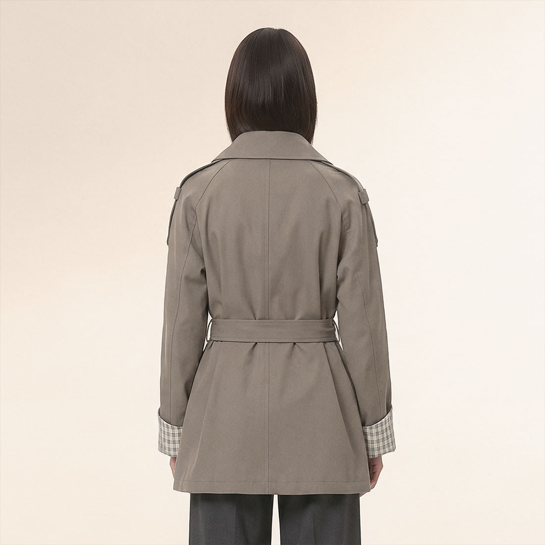 Wholesale Women's Mid-Length Patchwork Trench Coat