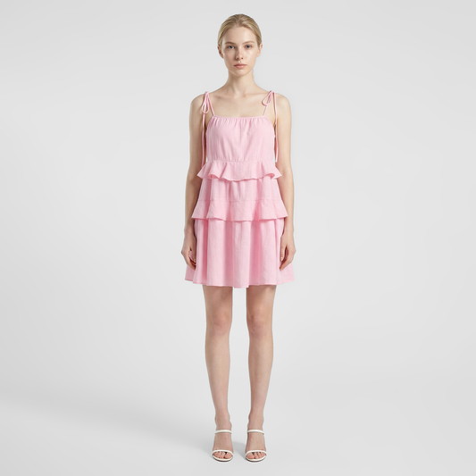 Women's Summer Ruffled Layered Cake Mini Dress - Backless Sundress