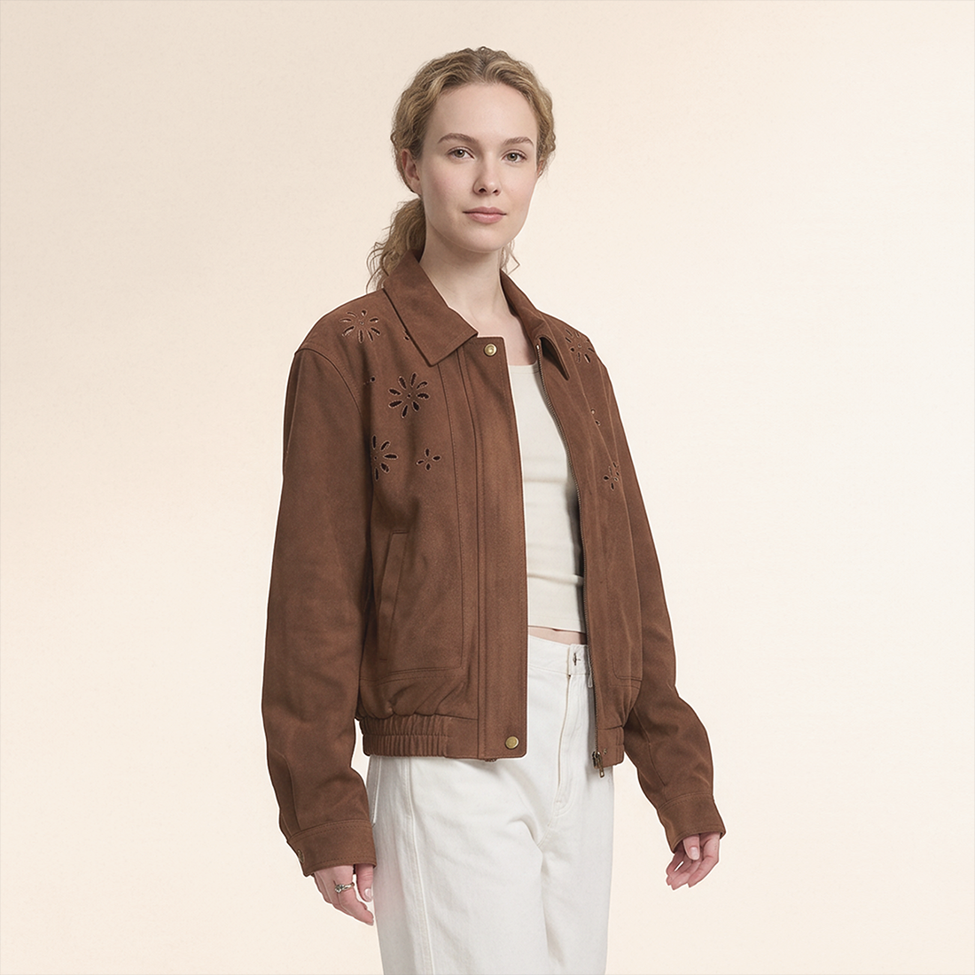 Wholesale Women's Suede-Like Velvet Embroidered Jacket