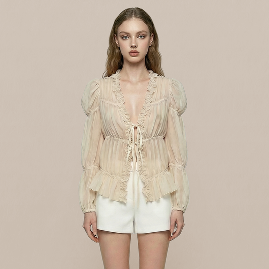 Work & Office Long Sleeve Polyester Elegant Top - MYTHSIS