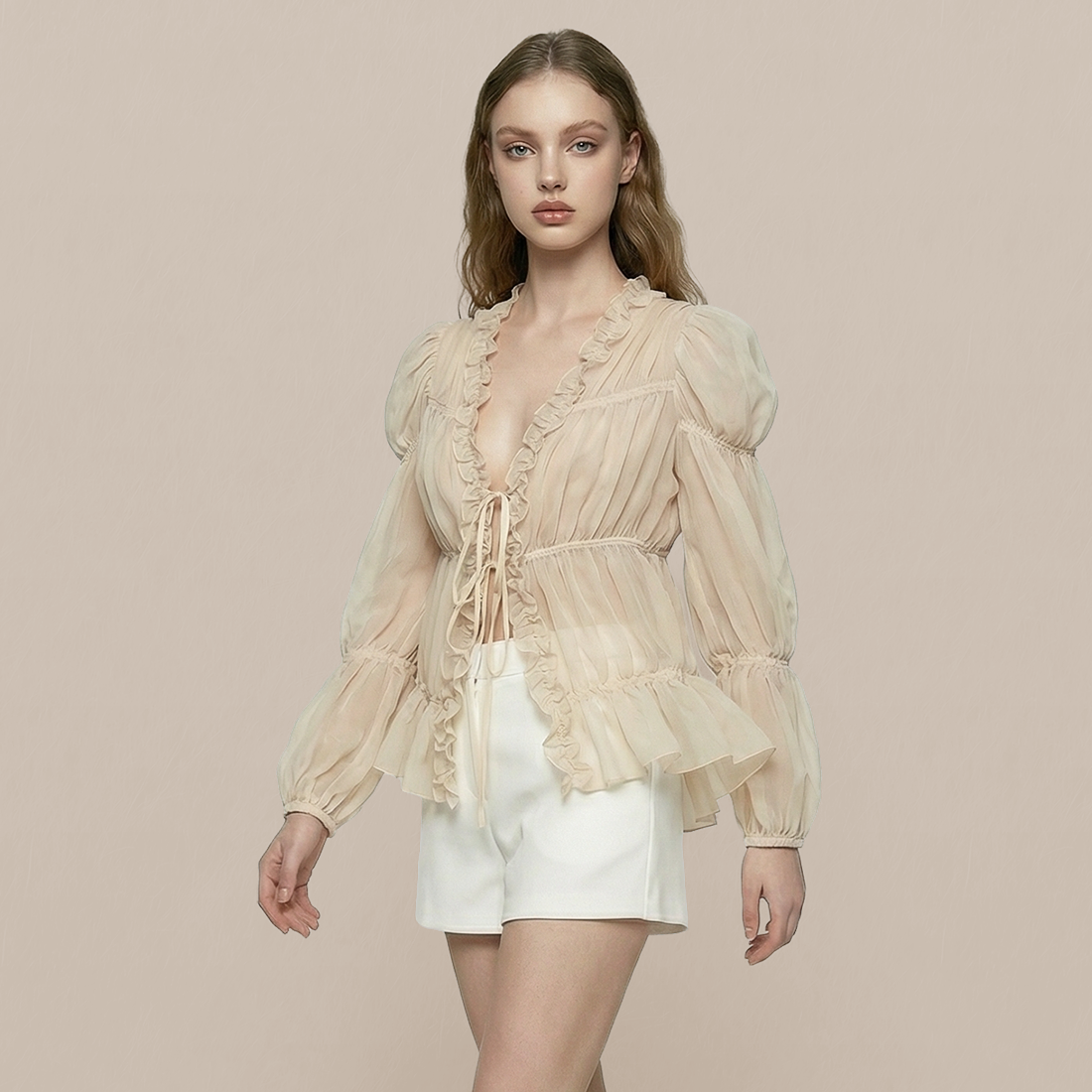 Work & Office Long Sleeve Polyester Elegant Top - MYTHSIS