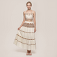 Vacation & Resort A-Line Satin Fringe Maxi Two-Piece Set - MYTHSIS