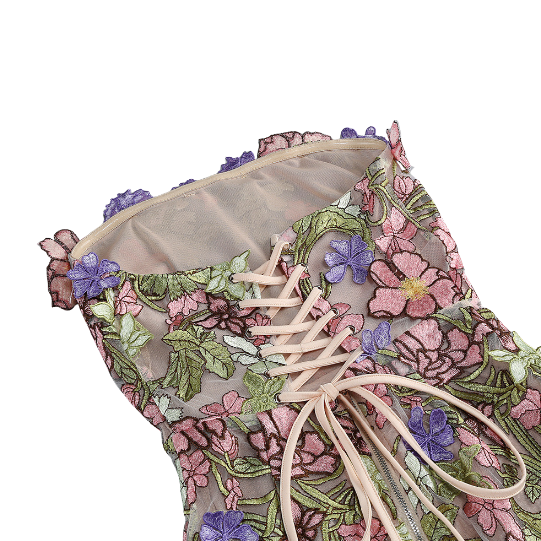 Vacation & Resort Satin Floral Print 3D Flower Maxi Bodycon Dress - MYTHSIS