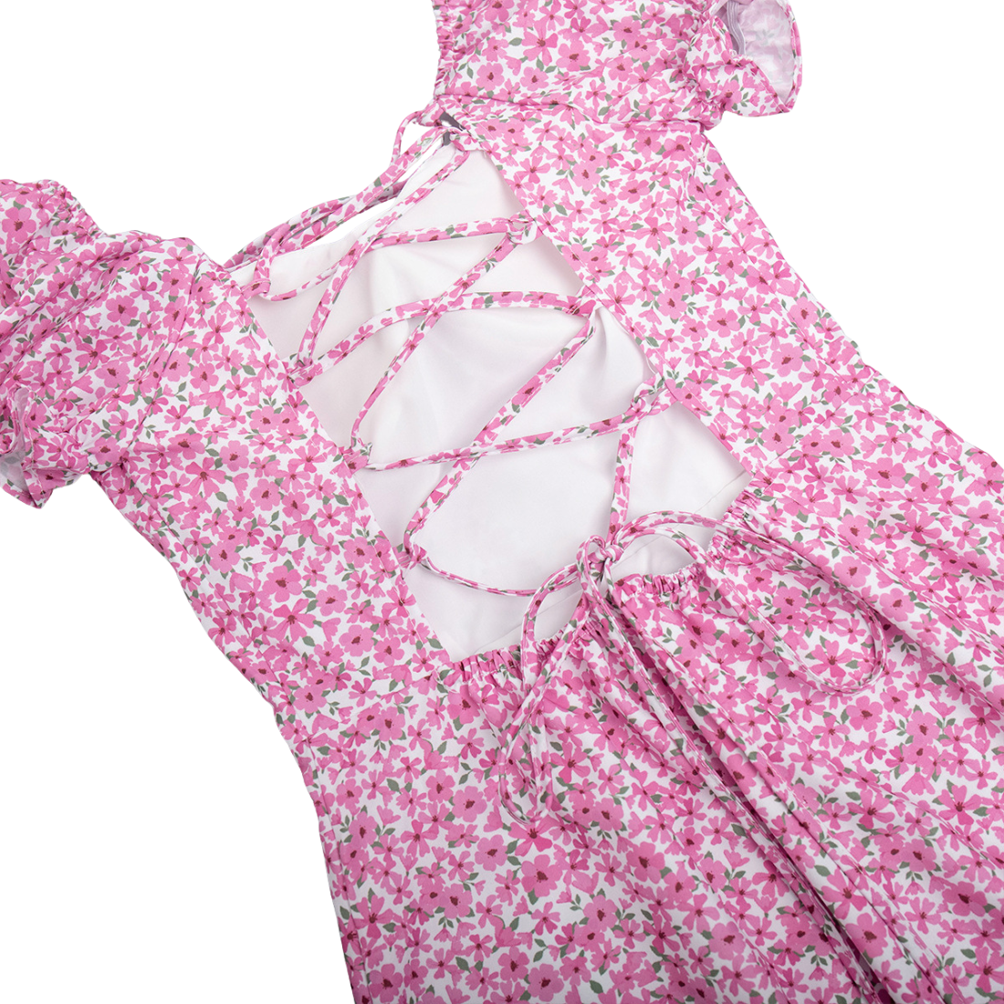 Vacation Midi A-Line Chiffon Romantic Floral Slit Dress - MYTHSIS