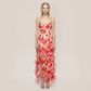 Wedding Guest Maxi A-Line Chiffon Floral Elegant Dress - MYTHSIS