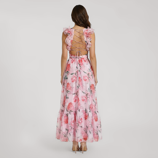 Vacation Maxi A-Line Organza Bohemian Dress - MYTHSIS
