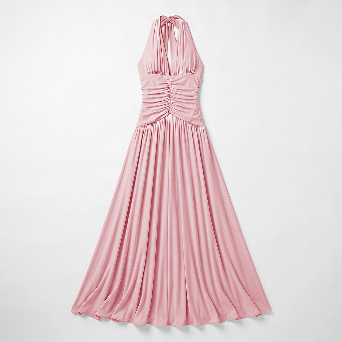 Casual Everyday Maxi A-Line Polyester Chic Halter Neck Solid Sleeveless Dress - Wholesale Dresses Low MOQ - MYTHSIS