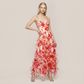 Wedding Guest Maxi A-Line Chiffon Floral Elegant Dress - MYTHSIS