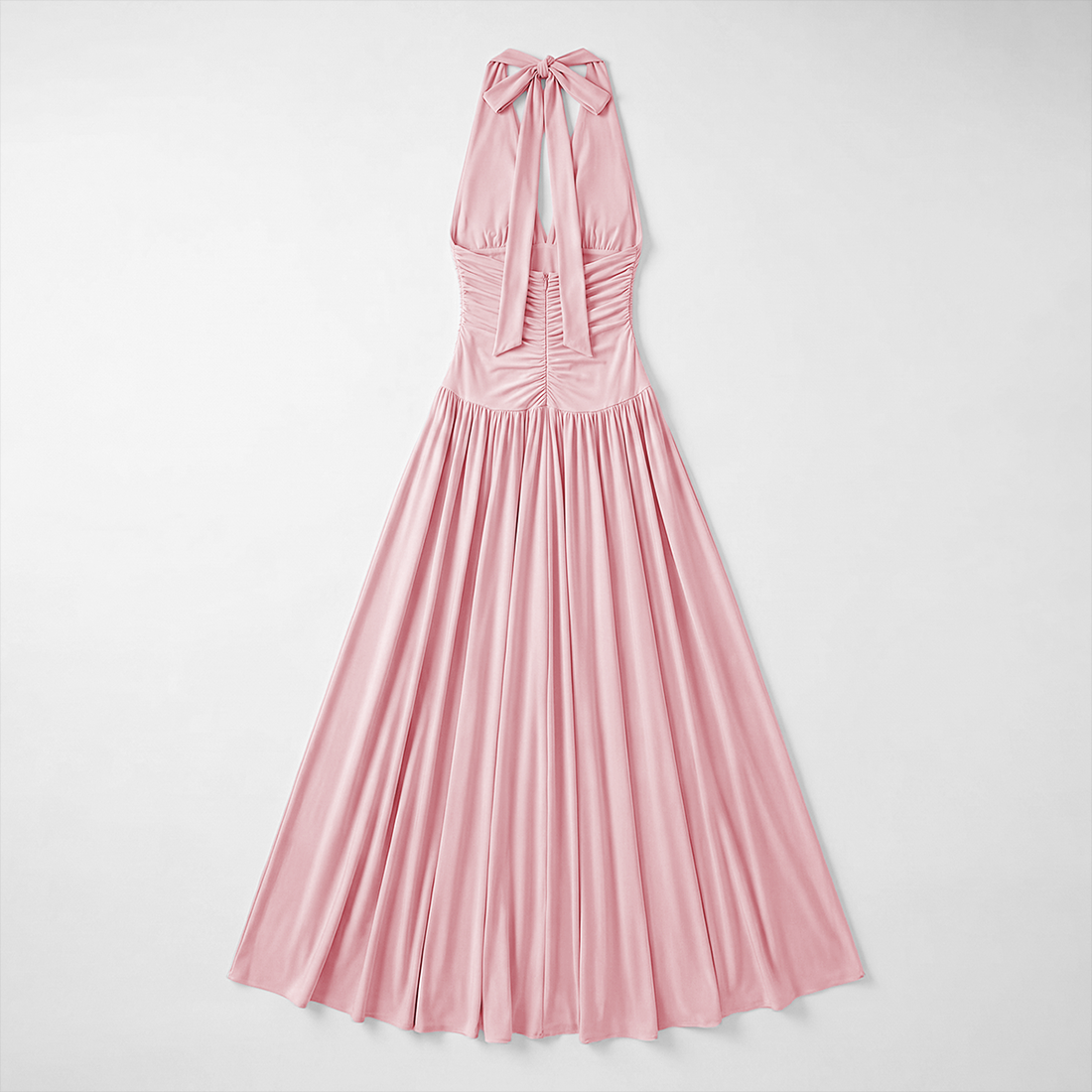 Casual Everyday Maxi A-Line Polyester Chic Halter Neck Solid Sleeveless Dress - Wholesale Dresses Low MOQ - MYTHSIS