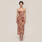 【Vacation】 Maxi Bodycon Sexy Strapless Floral Print 3D Flower Dress - MYTHSIS