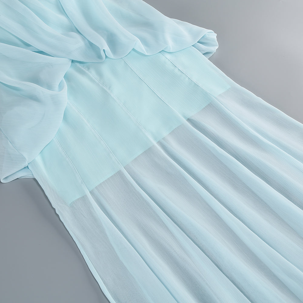 Wholesale Women's Sheer Gauze Ribbon Maxi Dress