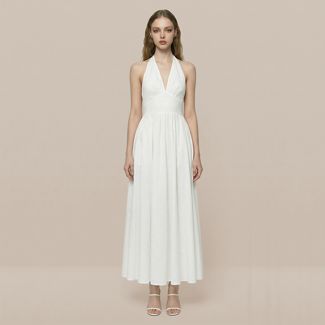 Casual Everyday Maxi A-Line Cotton Simple High waist Dress - MYTHSIS