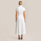 Casual Polyester Solid Color V-Neck Maxi A-Line Simple Dress - MYTHSIS