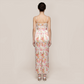 【Vacation】 Maxi Sheath Satin Sexy Straight Neck Floral Backless Dress - MYTHSIS