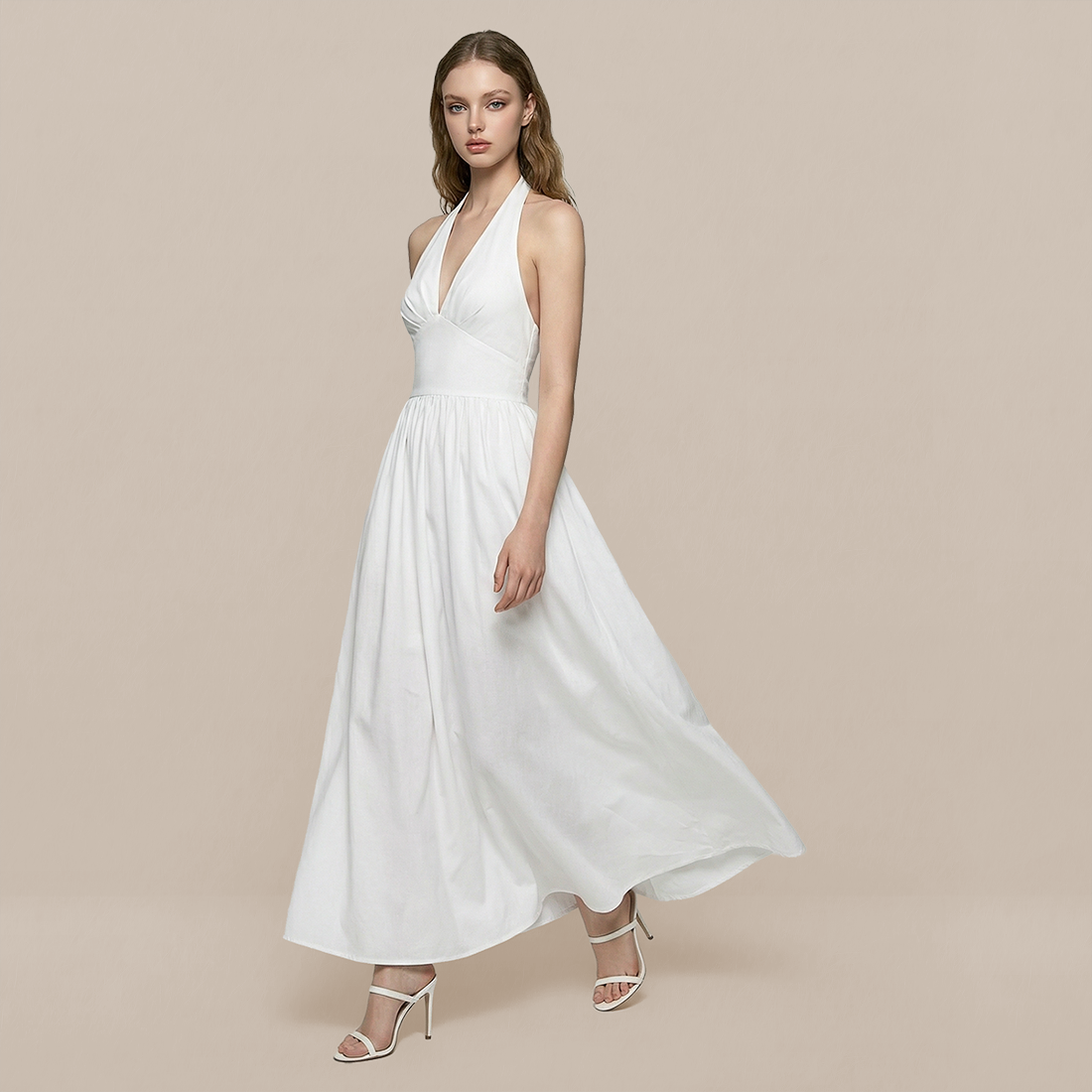 Casual Everyday Maxi A-Line Cotton Simple High waist Dress - MYTHSIS