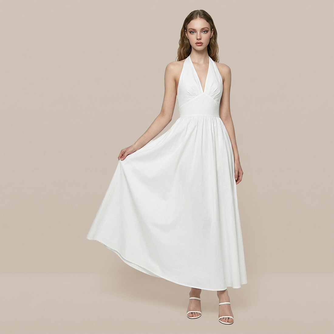 Casual Everyday Maxi A-Line Cotton Simple High waist Dress - MYTHSIS