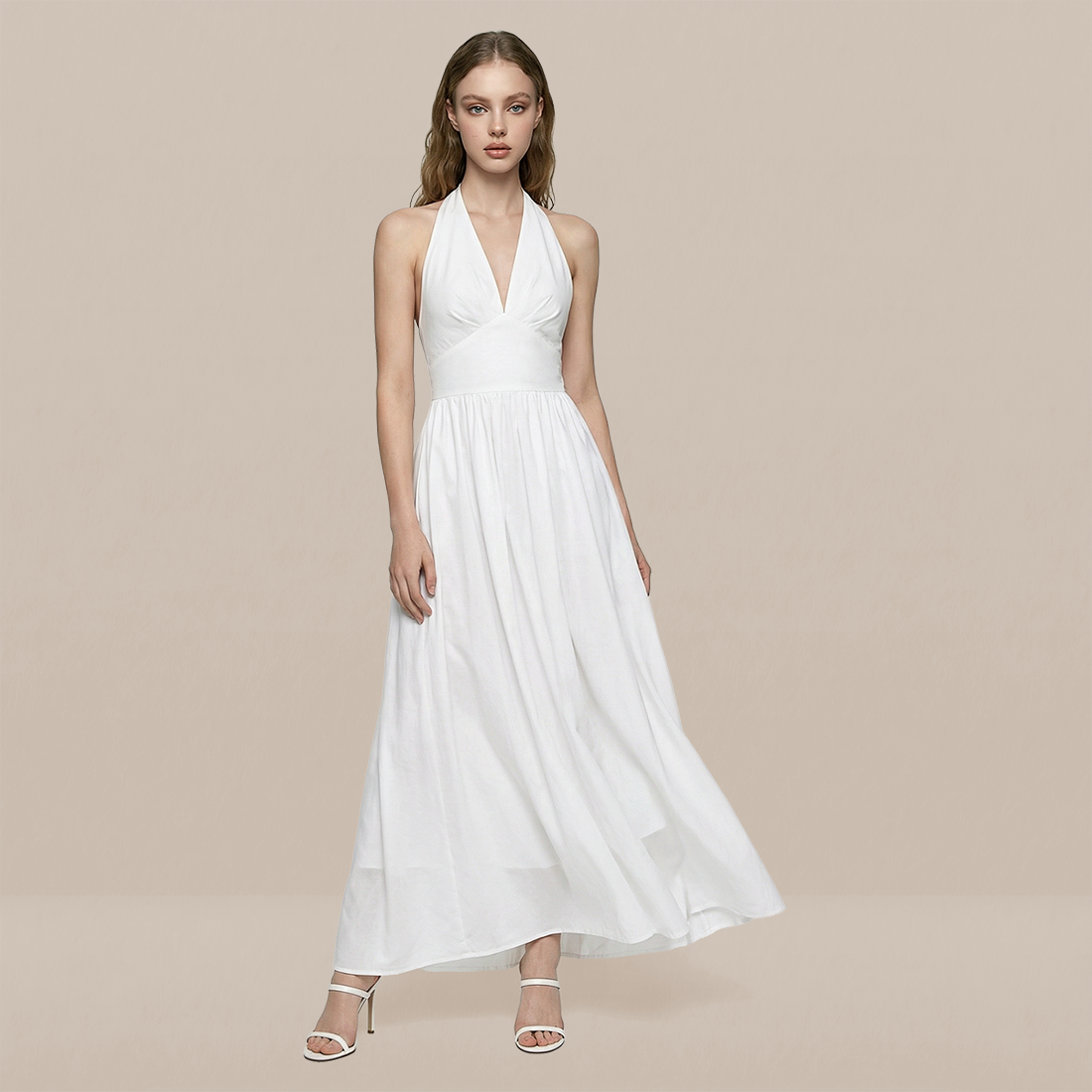 Casual Everyday Maxi A-Line Cotton Simple High waist Dress - MYTHSIS