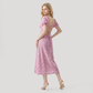 Vacation Midi A-Line Chiffon Romantic Floral Slit Dress - MYTHSIS