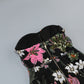 Wholesale Women's Floral Sequin Strapless Maxi Dress – Mesh Panel Evening