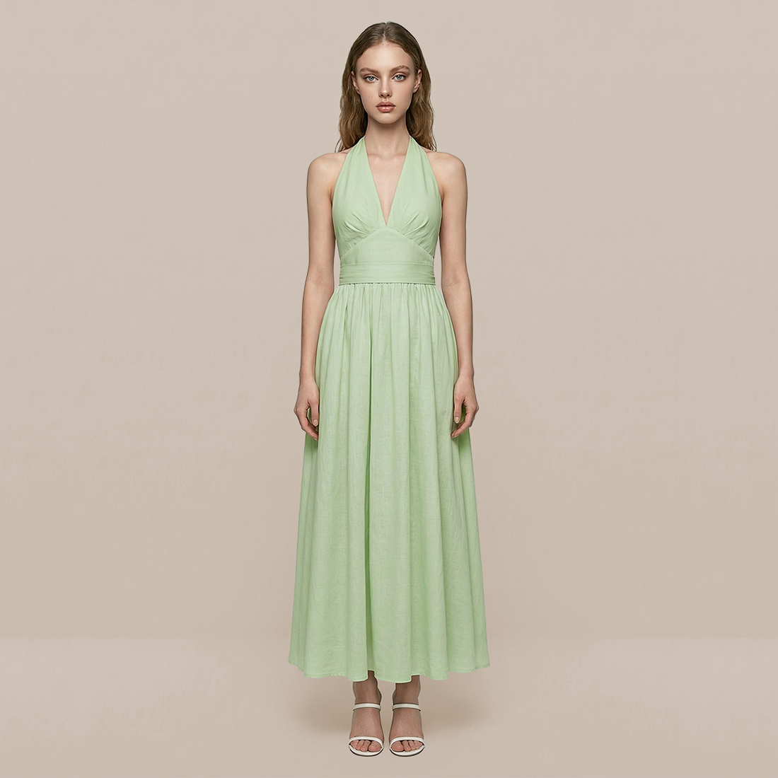 Casual Everyday Maxi A-Line Cotton Simple High waist Dress - MYTHSIS