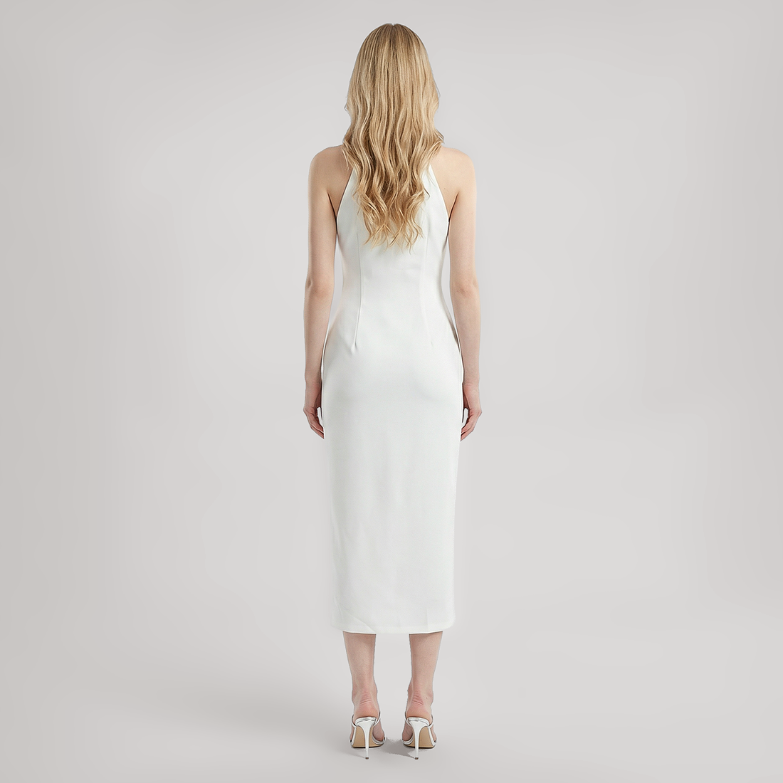 Work & Office Maxi Shift Polyester Minimalist Dress - MYTHSIS