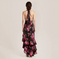 【Vacation】 Midi Irregular Polyester Sexy Halter Neck Print Backless Dress - MYTHSIS