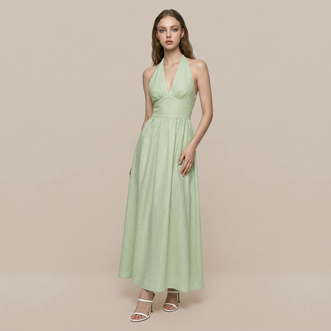 Casual Everyday Maxi A-Line Cotton Simple High waist Dress - MYTHSIS