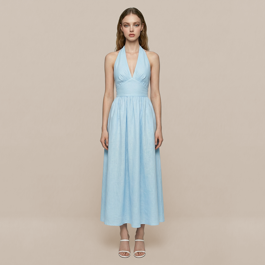 Casual Everyday Maxi A-Line Cotton Simple High waist Dress - MYTHSIS