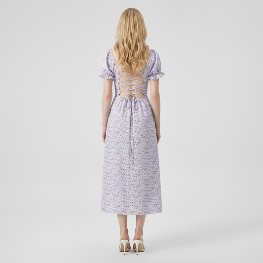 Off-Shoulder Floral Slit Summer Maxi Dress