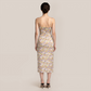 【Vacation】 Midi Sheath Polyester Boho Strapless Floral Backless Dress - MYTHSIS