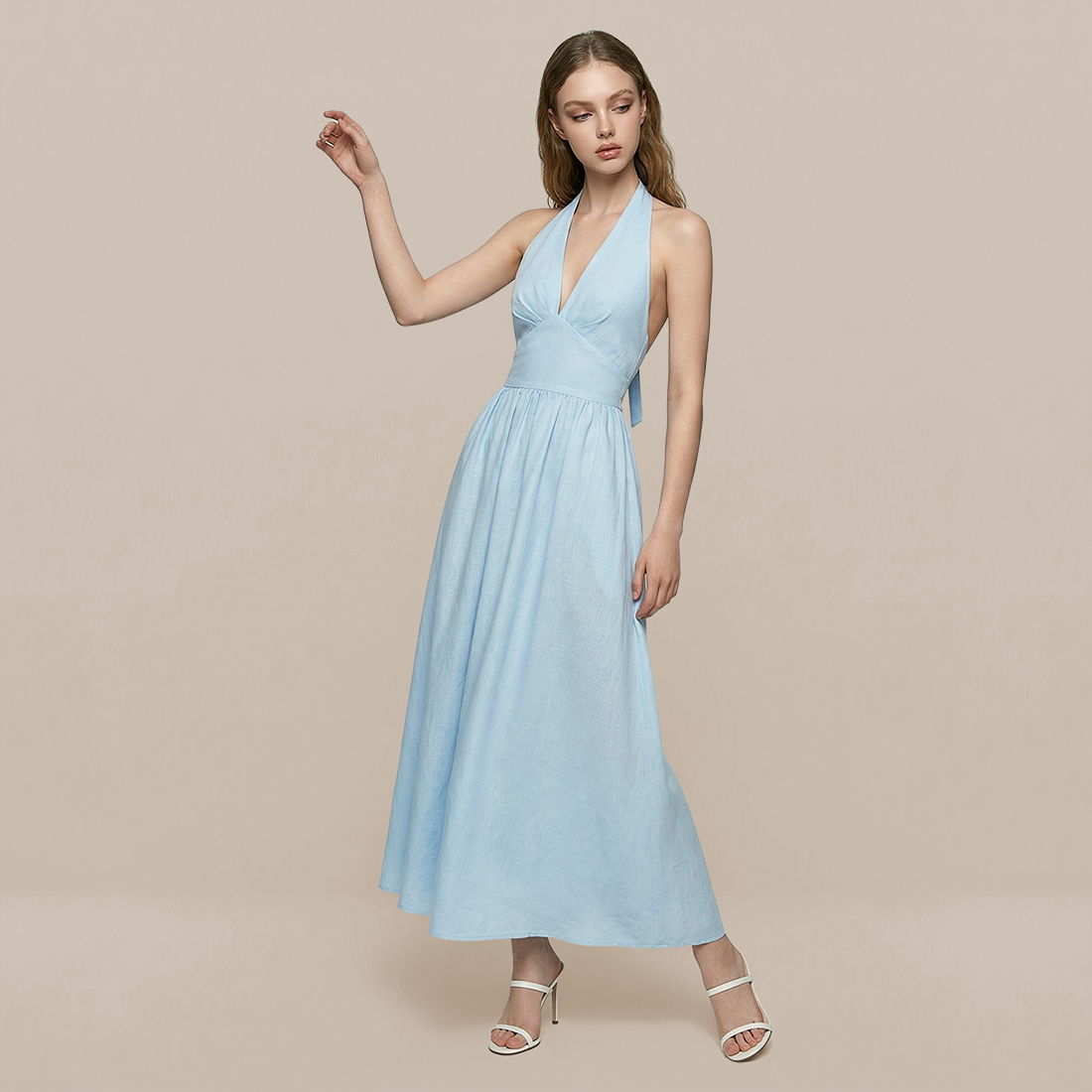 Casual Everyday Maxi A-Line Cotton Simple High waist Dress - MYTHSIS