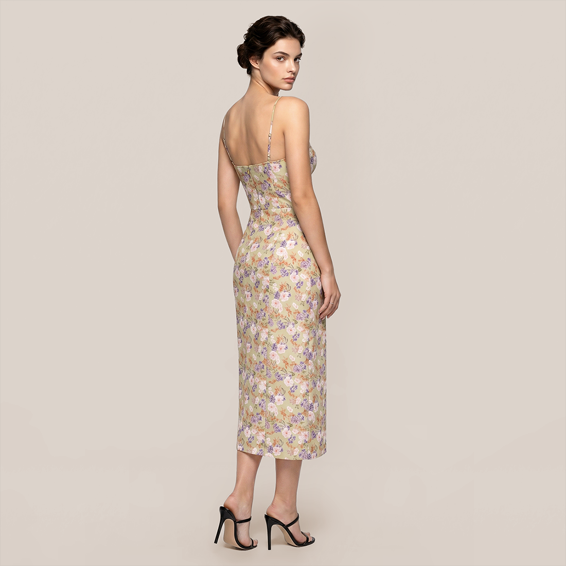 【Vacation】 Midi Sheath Polyester Boho Strapless Floral Backless Dress - MYTHSIS