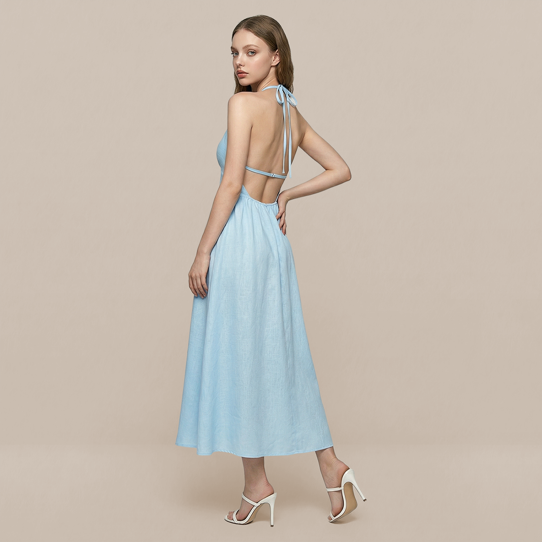 Casual Everyday Maxi A-Line Cotton Simple High waist Dress - MYTHSIS