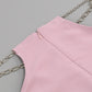 Wholesale Women's Denim-Look Cropped Jacket & Wide-Leg Pants Set – Chain Cutout