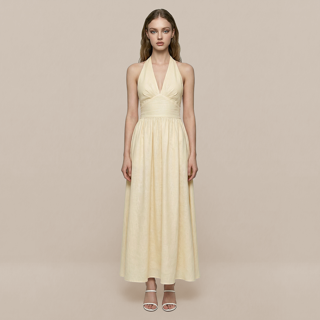 Casual Everyday Maxi A-Line Cotton Simple High waist Dress - MYTHSIS